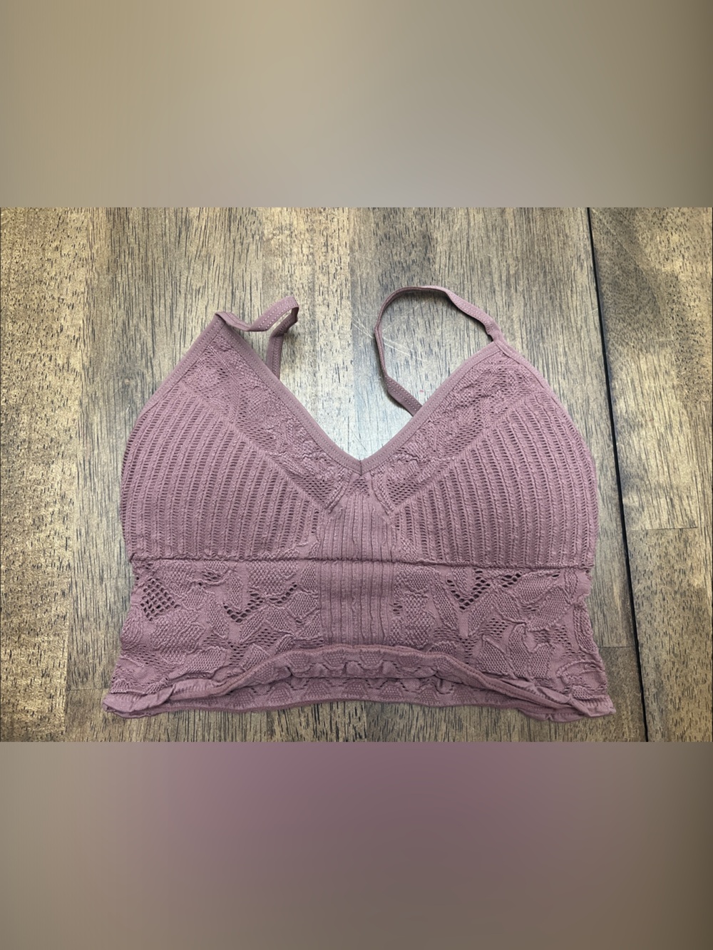 Mauve Crochet Bralette Top